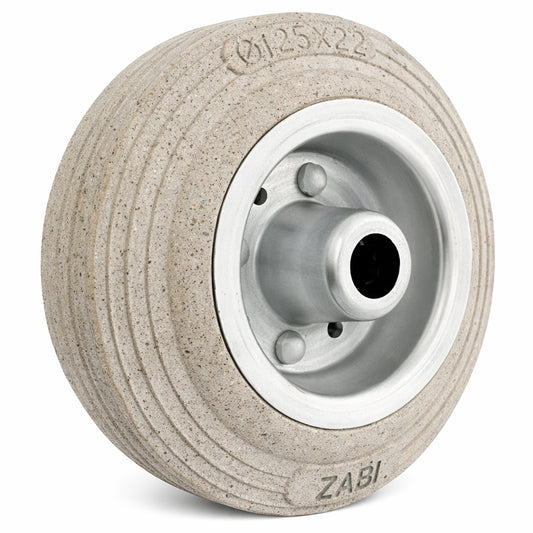 Ersatzrad Ø125 mm – Graues, nicht abfärbendes Vollgummi Industrierad für Transportwagen, Code: 20S