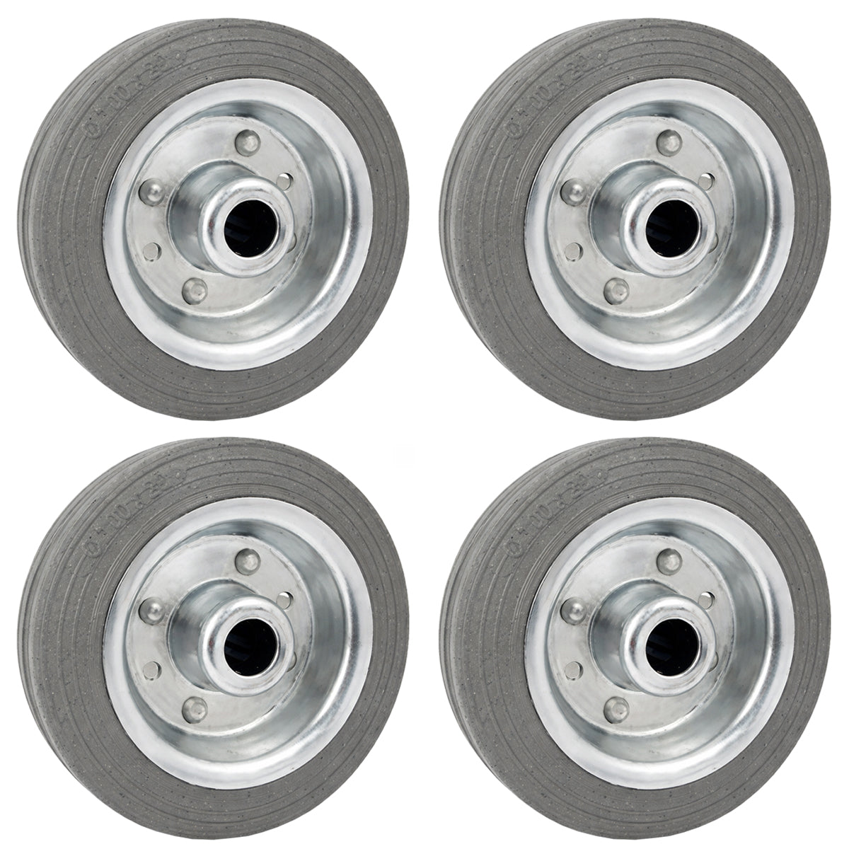 Ersatzrad Ø100 mm – Graues, nicht abfärbendes Vollgummi Industrierad für Transportwagen, Code: 10S