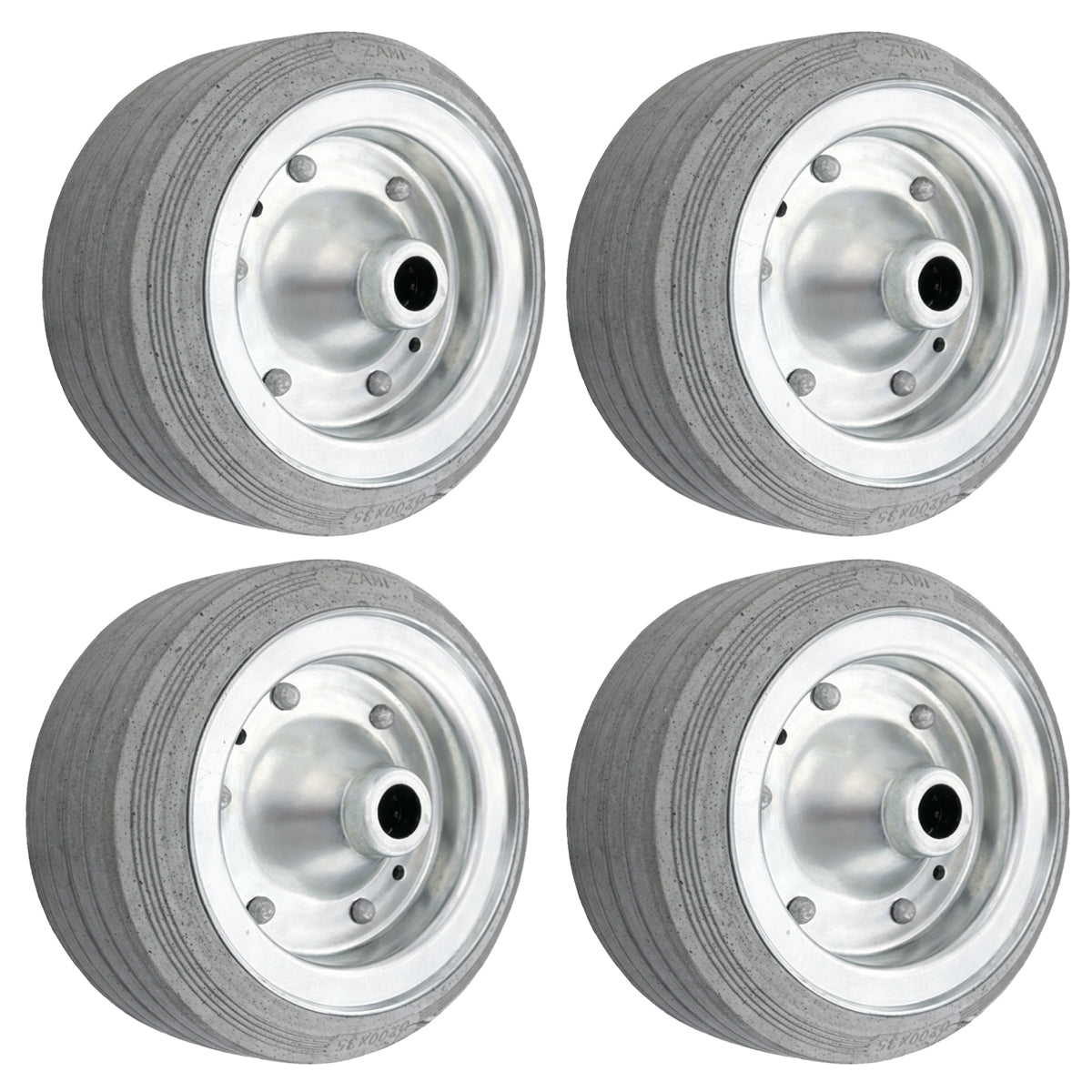 Ersatzrad Ø200 mm – Graues, nicht abfärbendes Vollgummi Industrierad für Transportwagen, Code: 60S