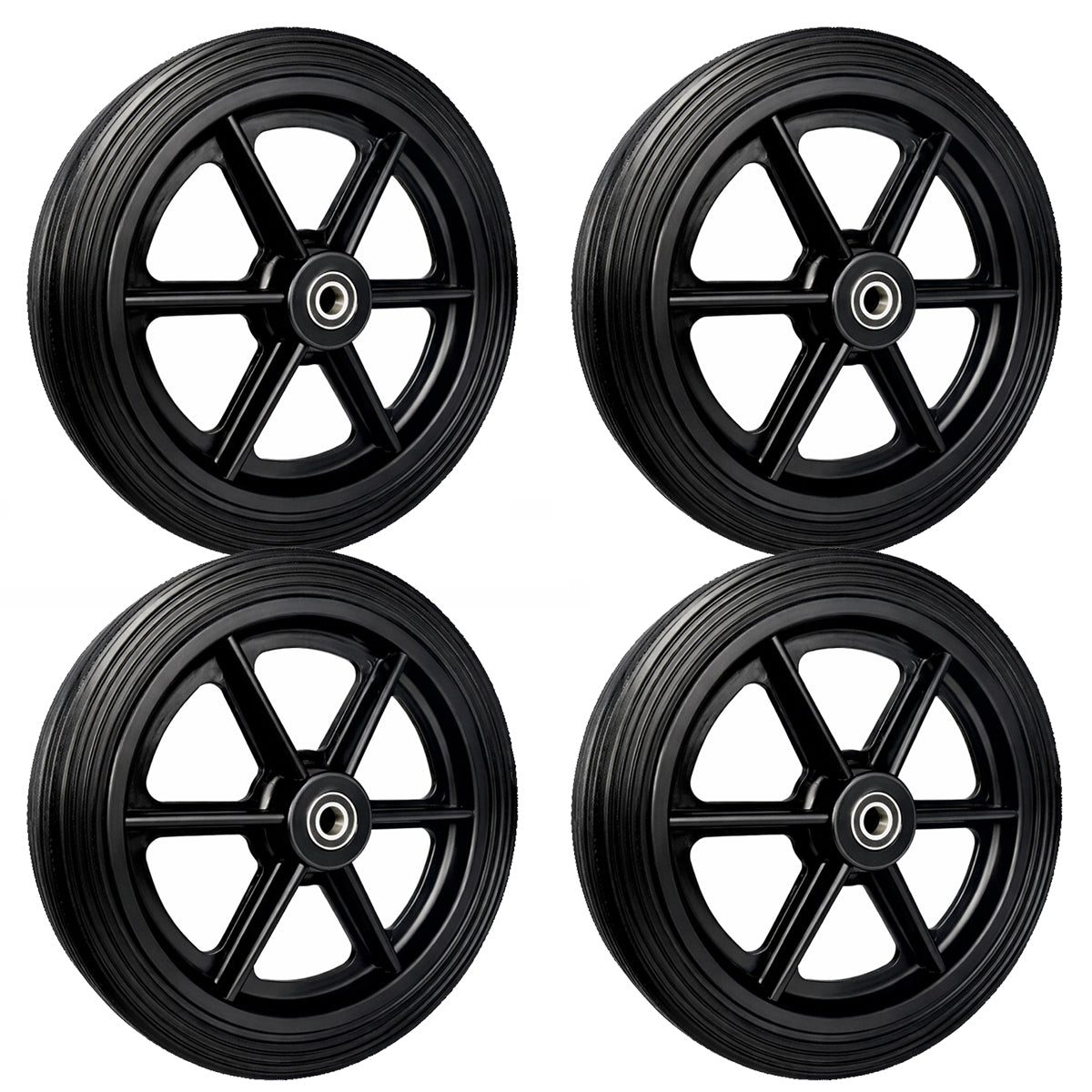 Rasenmäherrad 310 mm – Universal Ersatzrad aus Kunststoff mit Gummilauffläche & Kugellager, Code: 310TLL/17