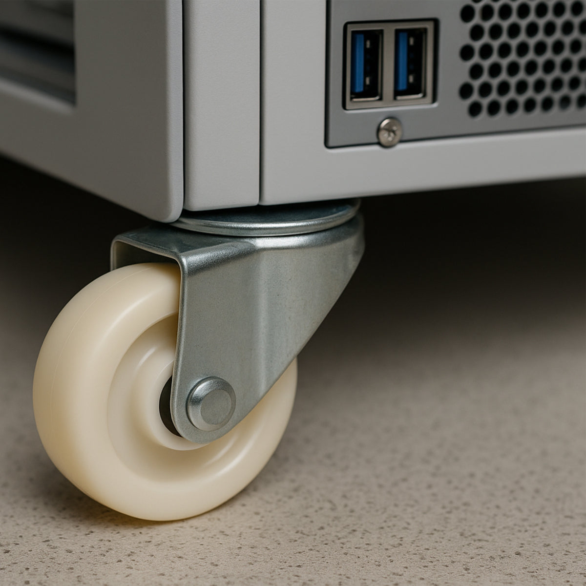 Transportrad Ø140 mm – Weißes Polyamidrad für Wagen, Code: 30B