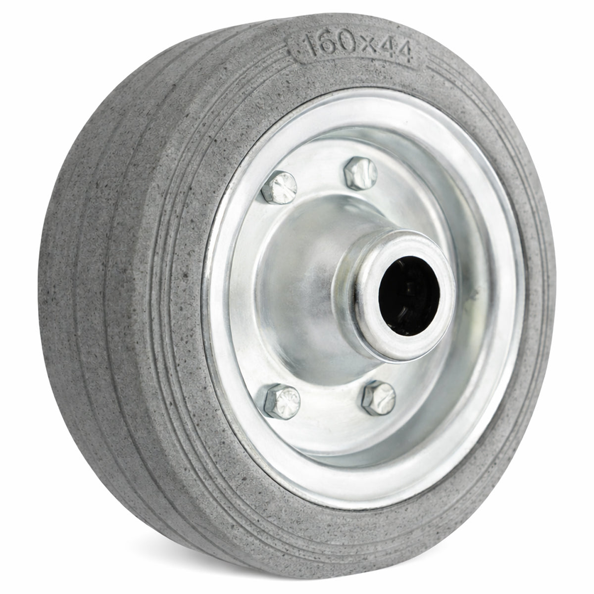 Ersatzrad Ø160 mm – Graues, nicht abfärbendes Vollgummi Industrierad für Transportwagen, Code: 40NS