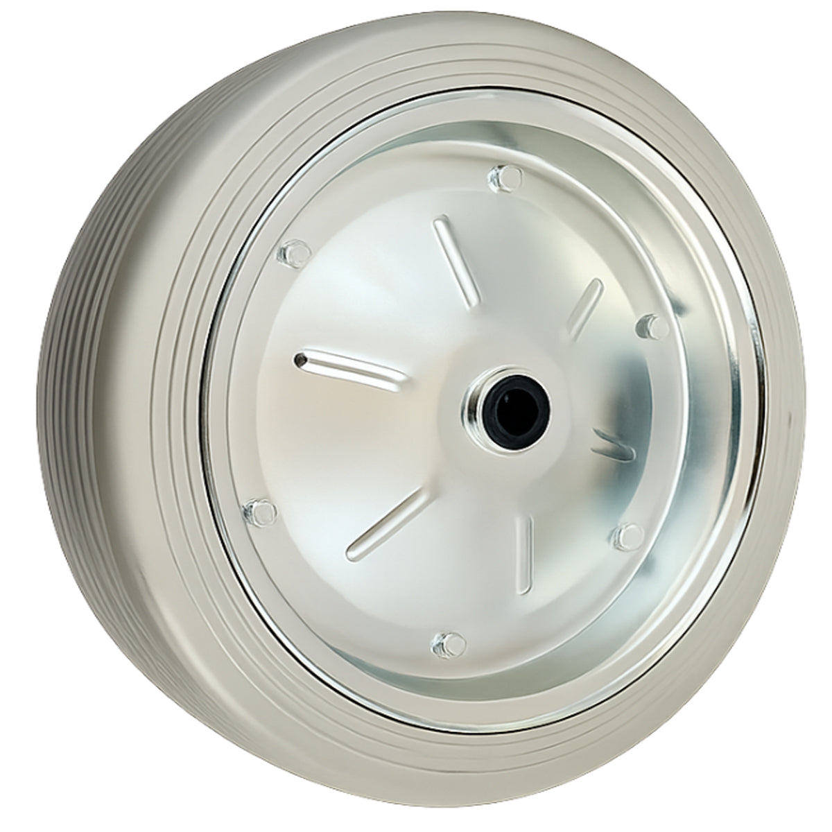 Ersatzrad Ø400 mm – Graues, nicht abfärbendes Vollgummi Industrierad für Transportwagen, Code: 400S/25