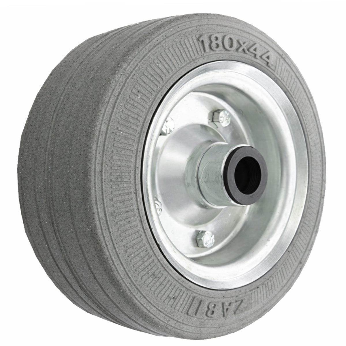 Ersatzrad Ø180 mm – Graues, nicht abfärbendes Vollgummi Industrierad für Transportwagen, Code: 50NS