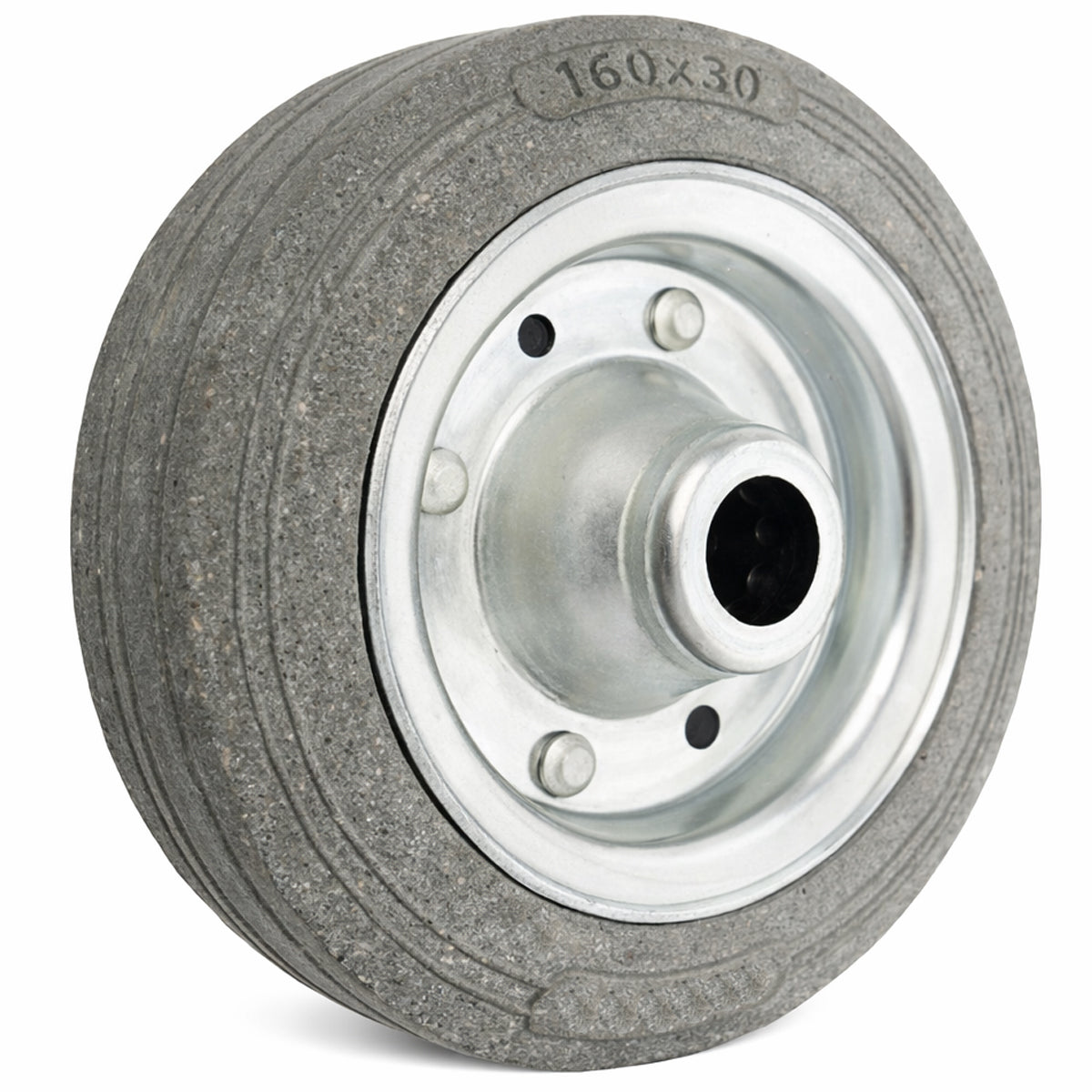 Ersatzrad Ø160 mm – Graues, nicht abfärbendes Vollgummi Industrierad für Transportwagen, Code: 40S