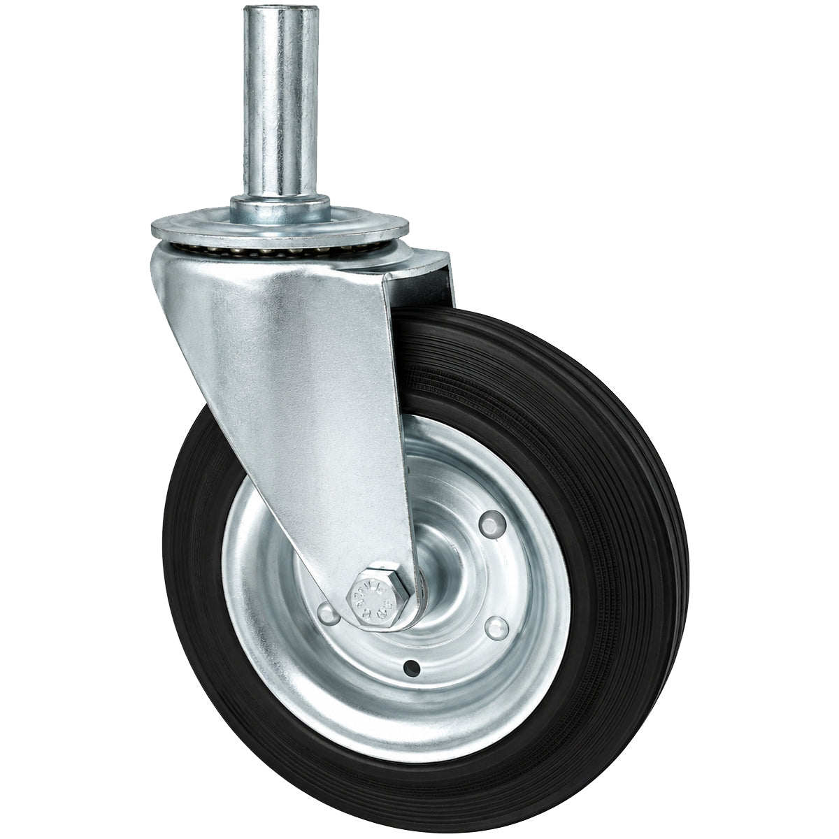 Metall-Gummiräder mit Befestigungsstift Lenkrollen  Ø200 mm Code: 64*25