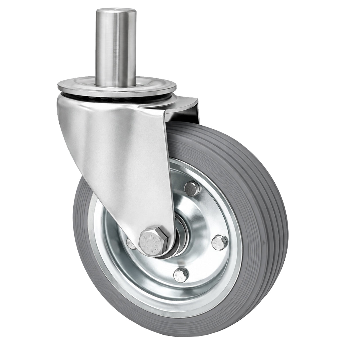 Metall-Gummiräder mit Befestigungsstift Lenkrollen Ø160 mm Code: 44NS*32