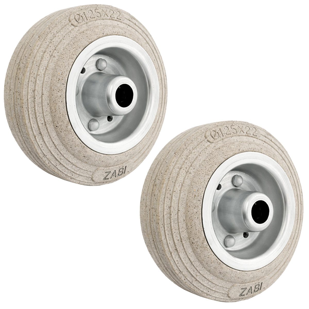 Ersatzrad Ø125 mm – Graues, nicht abfärbendes Vollgummi Industrierad für Transportwagen, Code: 20S