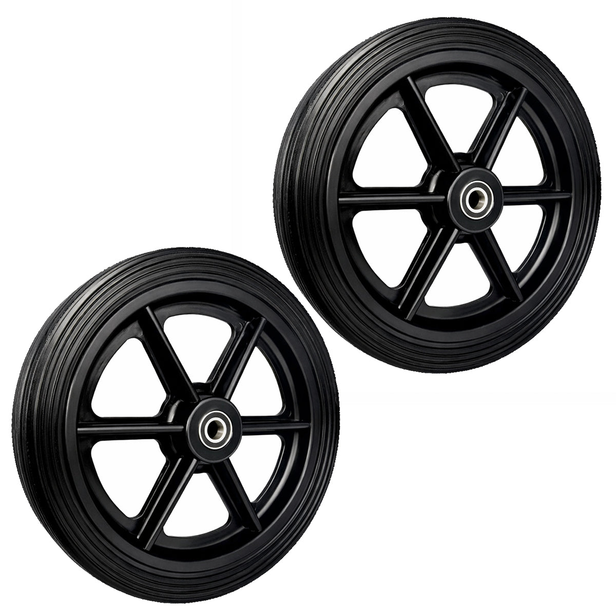 Rasenmäherrad 310 mm – Universal Ersatzrad aus Kunststoff mit Gummilauffläche & Kugellager, Code: 310TLL/12