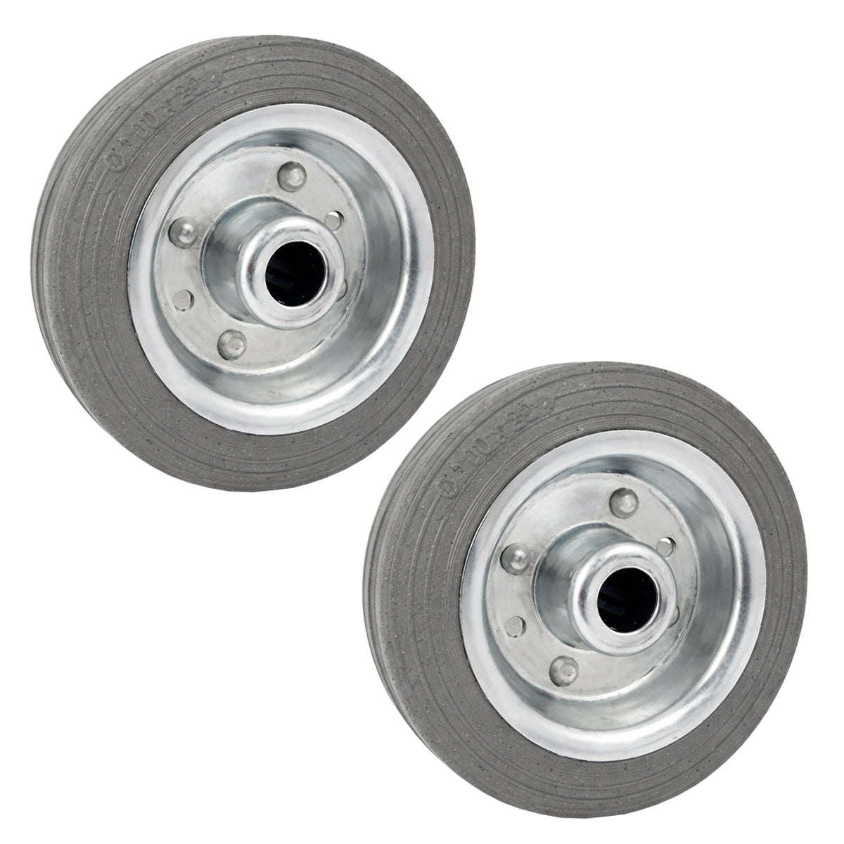 Ersatzrad Ø100 mm – Graues, nicht abfärbendes Vollgummi Industrierad für Transportwagen, Code: 10S