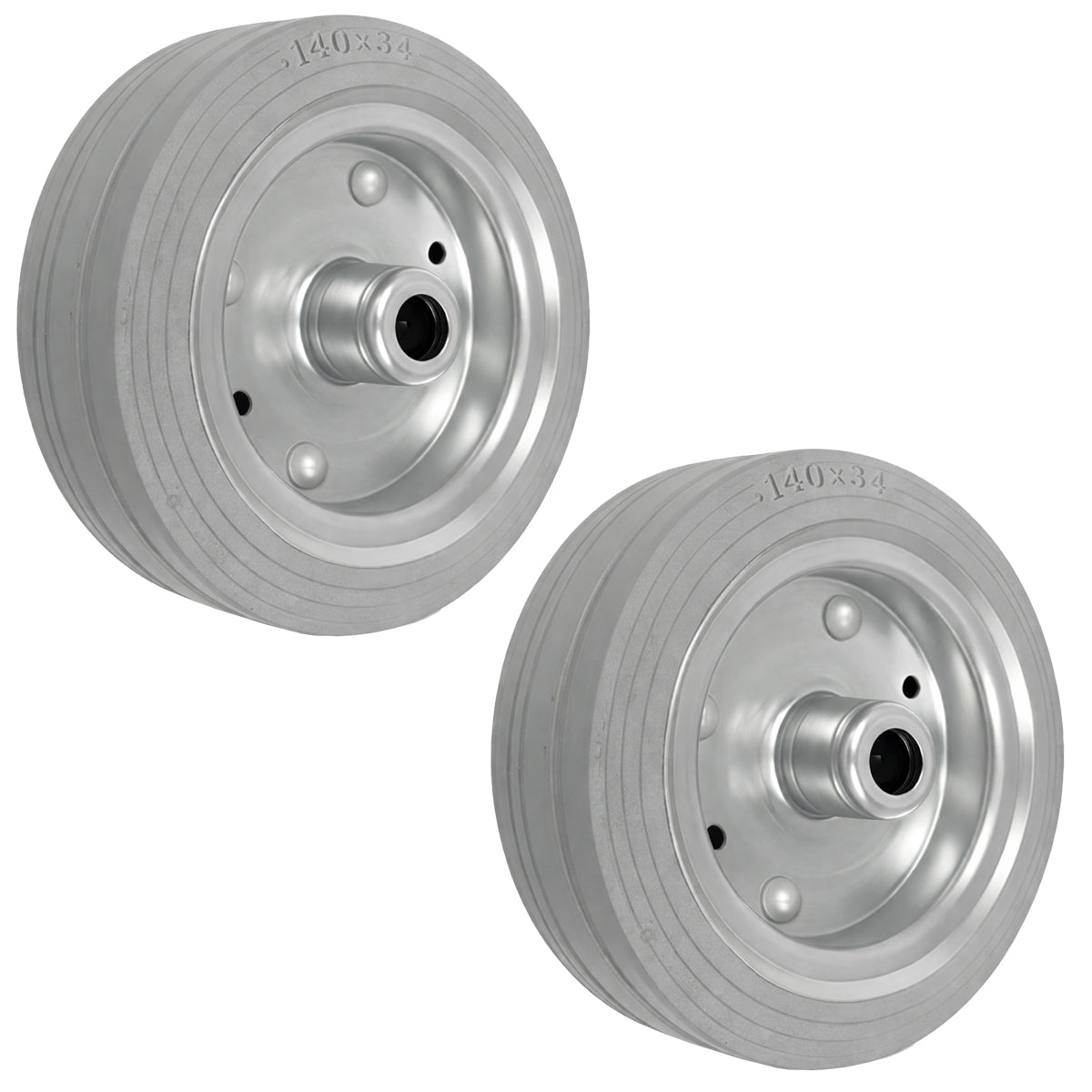 Ersatzrad Ø140 mm – Graues, nicht abfärbendes Vollgummi Industrierad für Transportwagen, Code: 30S