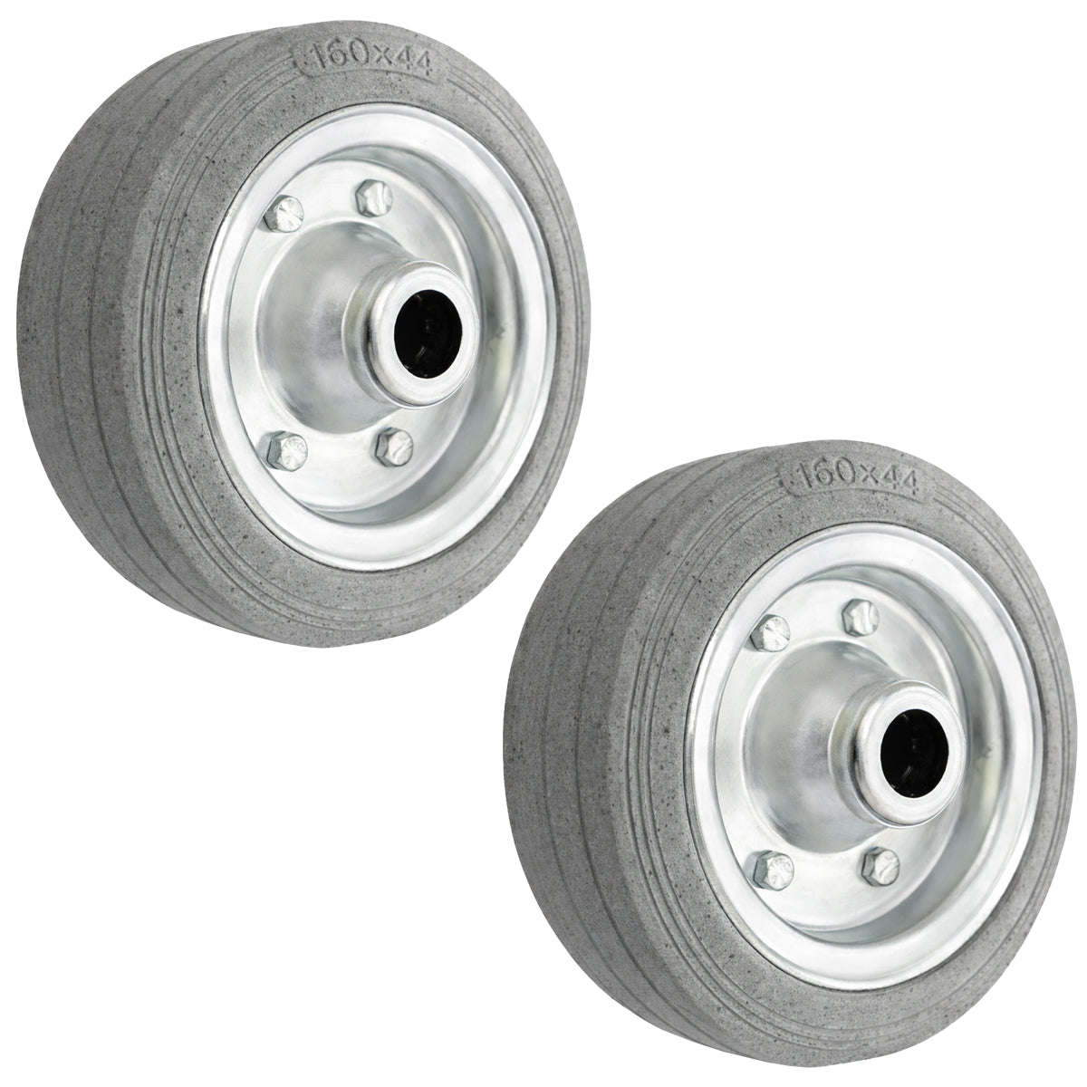 Ersatzrad Ø160 mm – Graues, nicht abfärbendes Vollgummi Industrierad für Transportwagen, Code: 40NS