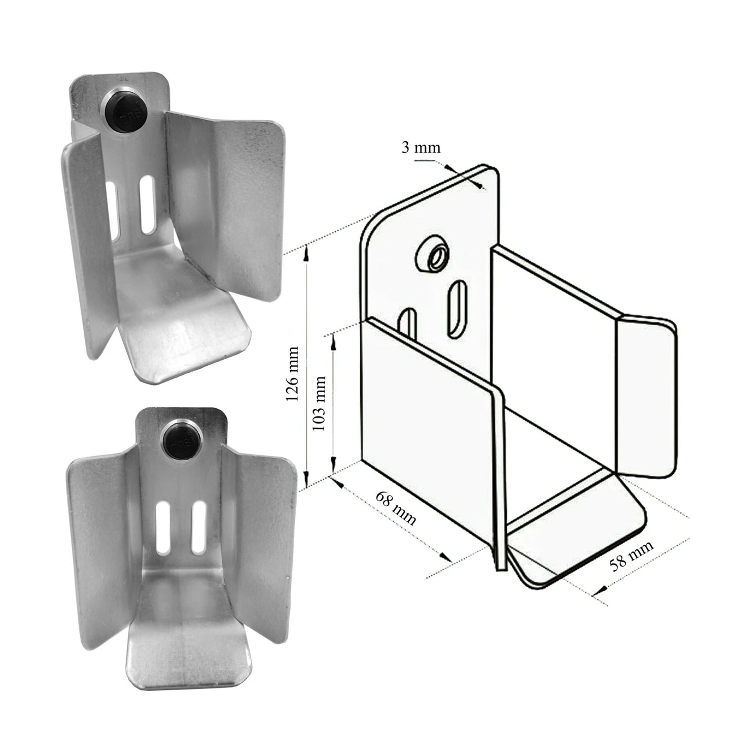 Einlaufbuchse für Schiebetor 28/50x50 mm Verzinkt Obere Torführung GN-50