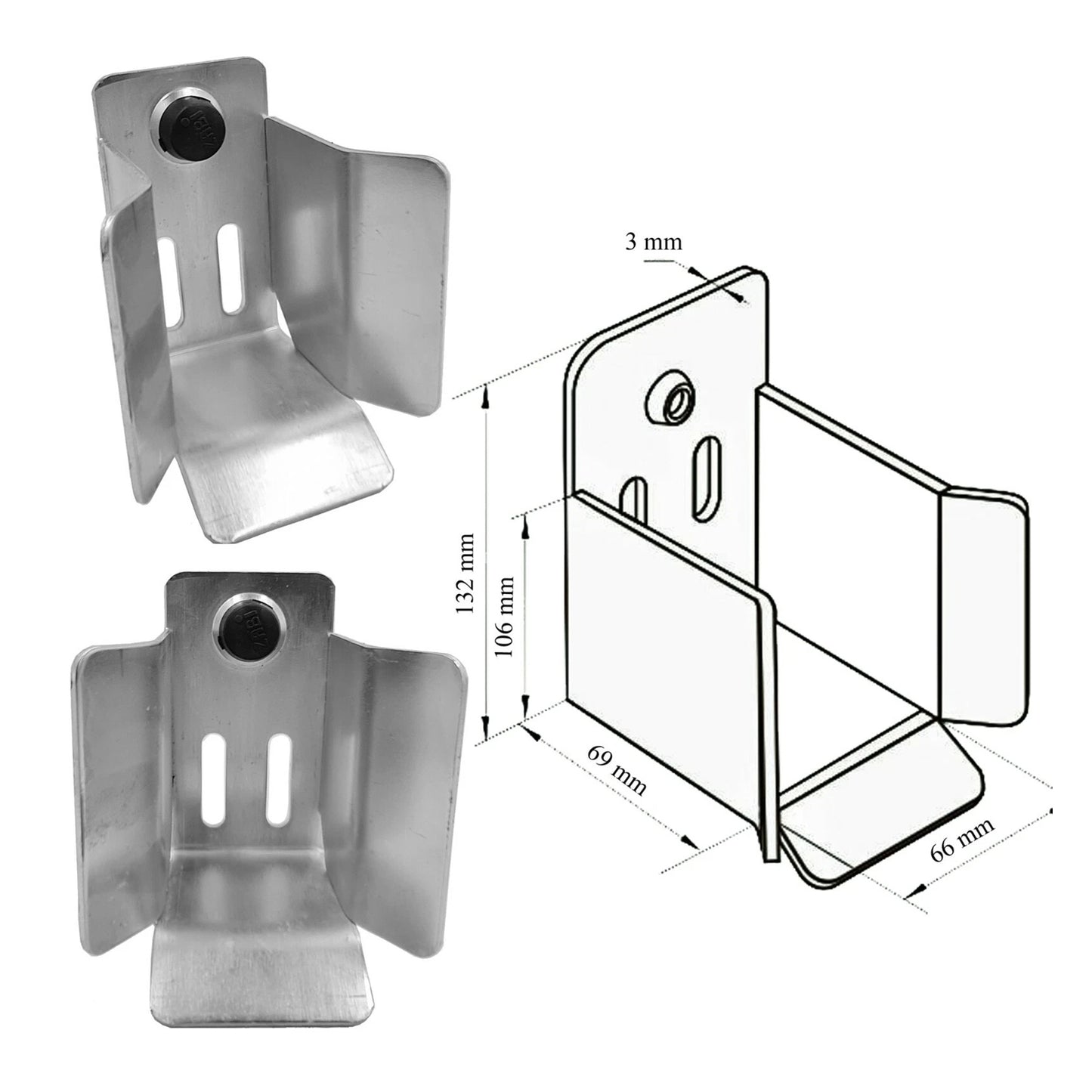Einlaufbuchse für Schiebetor 30/60x60 mm Verzinkt Obere Torführung GN-60