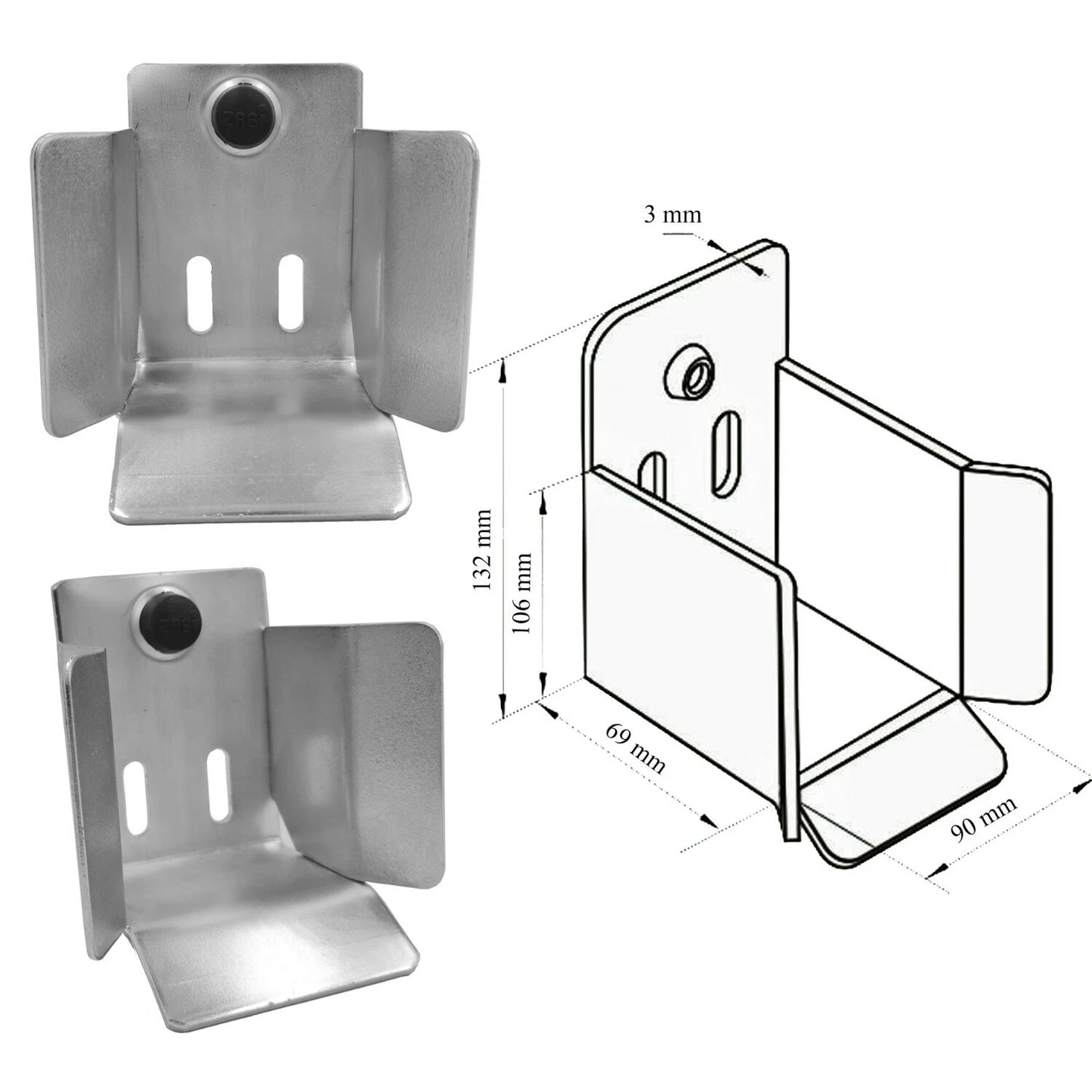 Einlaufbuchse für Schiebetor 40/80x80 mm Verzinkt Obere Torführung GN-80