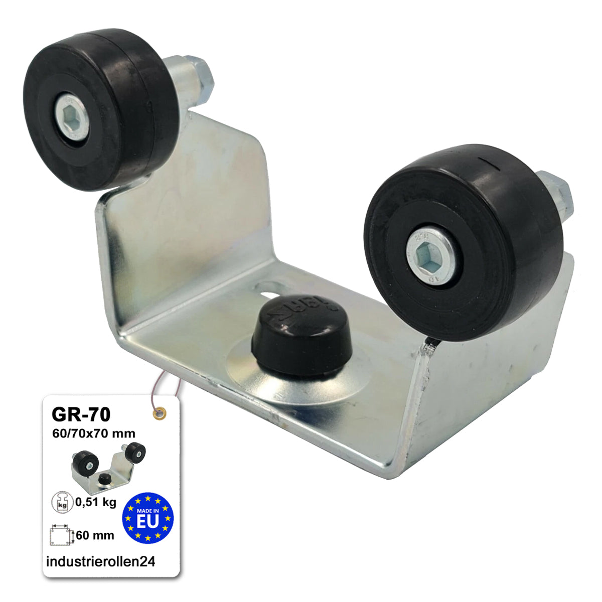 Einlaufbock mit Rollen für Schiebetor 60/70x70mm Verzinkt Obere Torführung GR-70