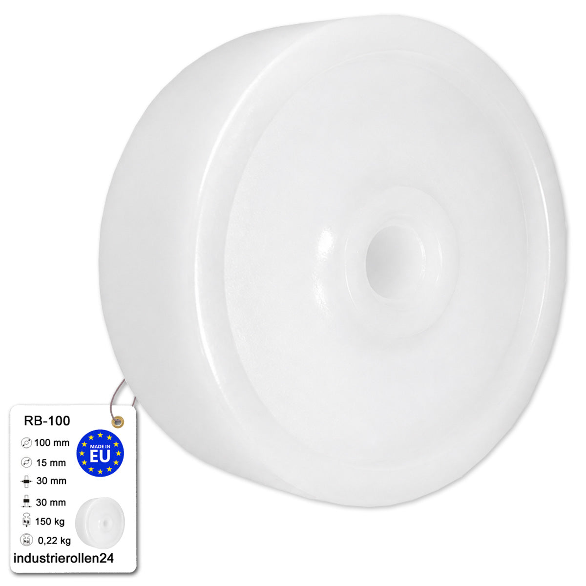 Polyamid Rolle Ø 100 mm mit Gleitlager Kunststoffrolle Industrierollen RB-100