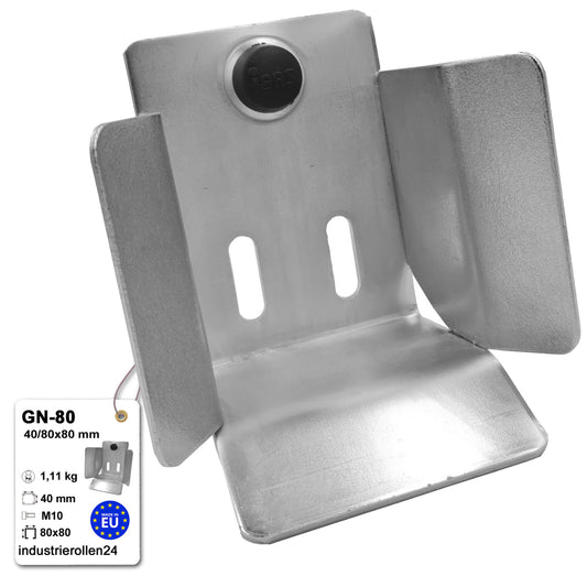 Einlaufbuchse für Schiebetor 40/80x80 mm Verzinkt Obere Torführung GN-80