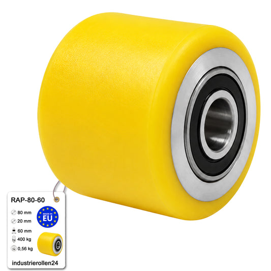 Polyamid Rolle Ø 80 mm mit Kugellager Kunststoffrolle Industrierollen RAP-80-60
