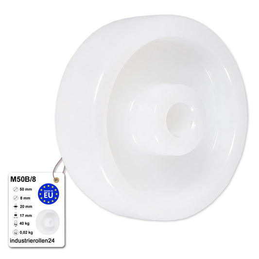 Möbelrolle Ø 50 mm Möbelrad Kunststoff Ersatzrad Transportrolle M50B/8