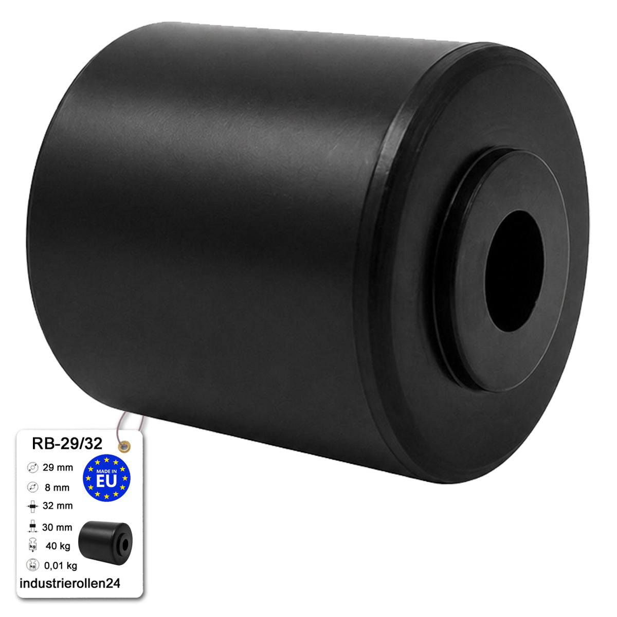 Polyamid Rolle Ø 29 mm mit Gleitlager Kunststoffrolle Industrierollen RB-29/32