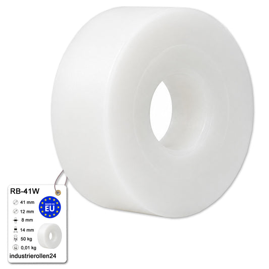 Polyamid Rolle Ø 41 mm mit Gleitlager Kunststoffrolle Industrierollen RB-41W