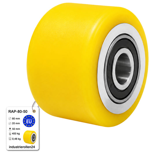 Polyamid Rolle Ø 80 mm mit Kugellager Kunststoffrolle Industrierollen RAP-80-50