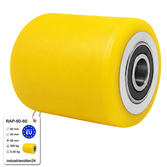 Polyamid Rolle Ø 60 mm mit Kugellager Kunststoffrolle Industrierollen RAP-60-60
