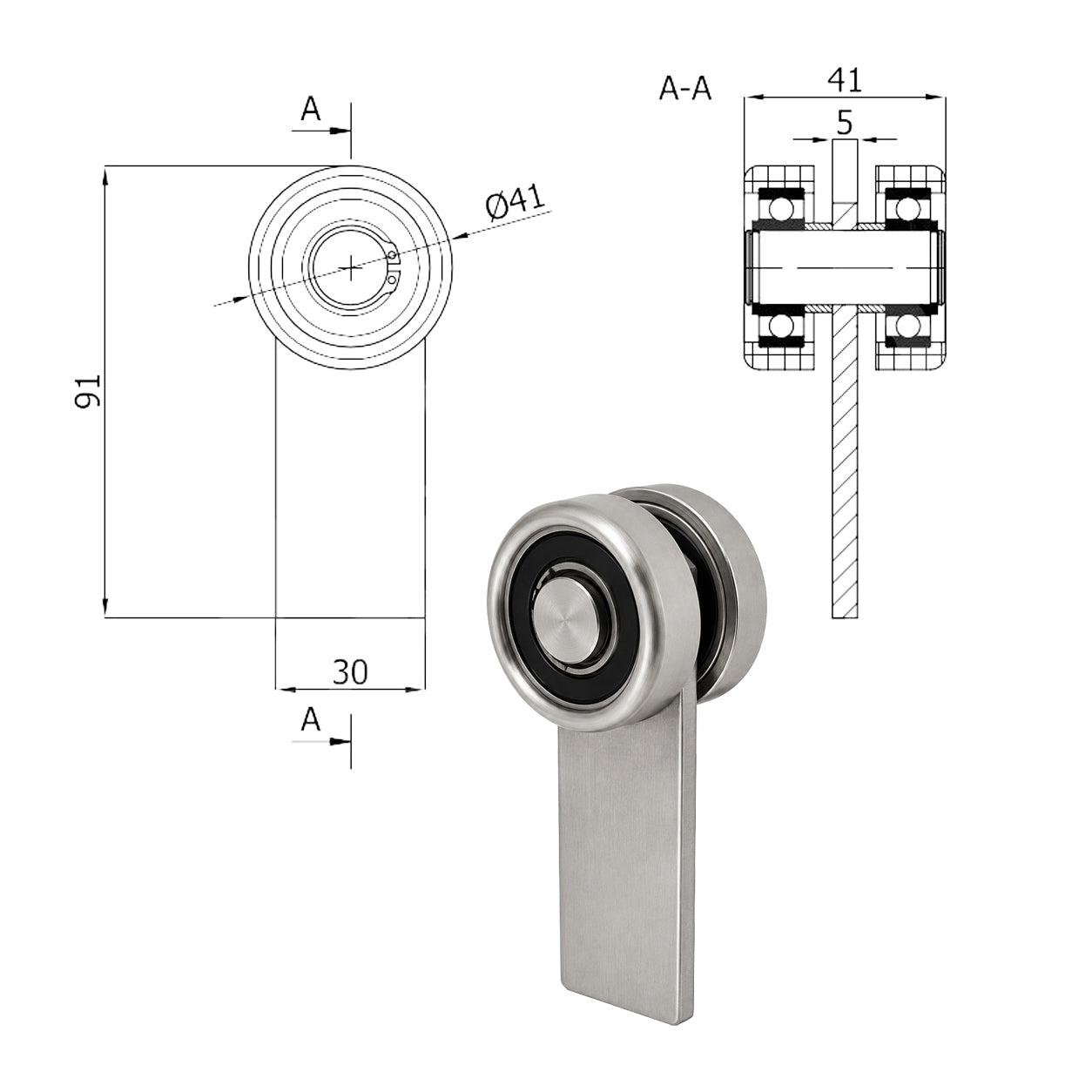 Torwagen für Schiebetore - für Profile 50 x 50 mm - Wandstärke 4 mm: P-2M-50/4