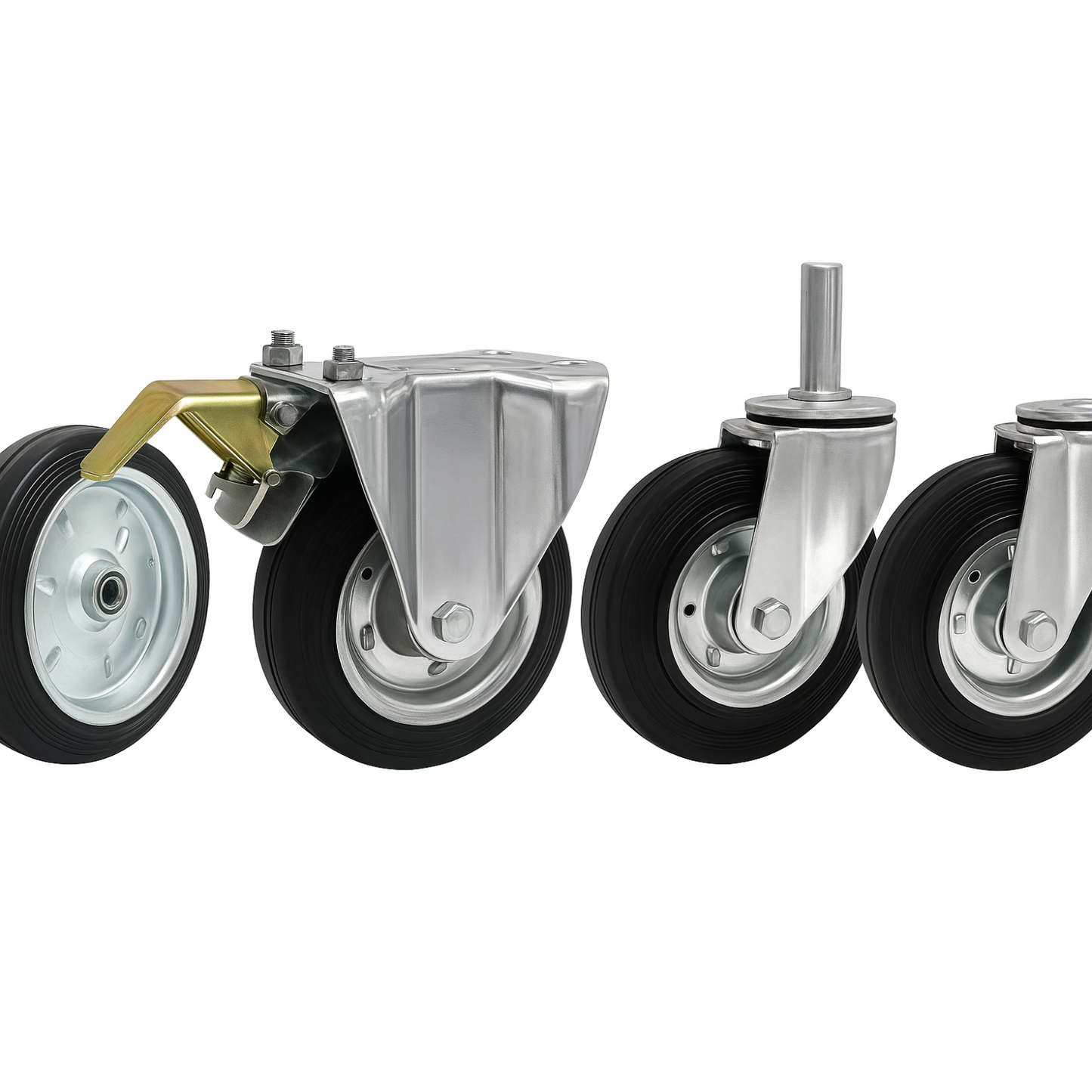 Ersatzrad Ø100 mm – Graues, nicht abfärbendes Vollgummi Industrierad für Transportwagen, Code: 10S