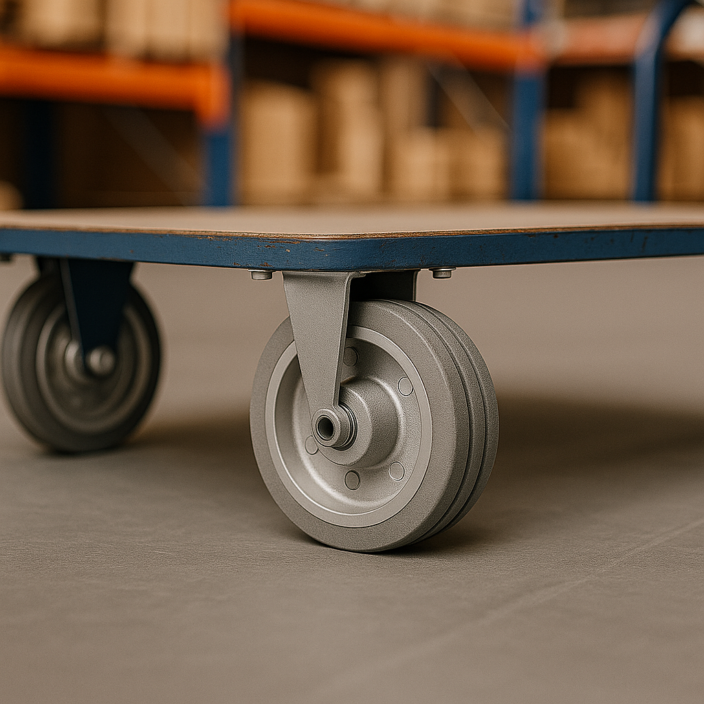 Ersatzrad Ø400 mm – Graues, nicht abfärbendes Vollgummi Industrierad für Transportwagen, Code: 400S/25