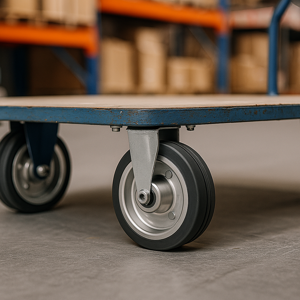 Ersatzrad Ø100 mm – Graues, nicht abfärbendes Vollgummi Industrierad für Transportwagen, Code: 10S