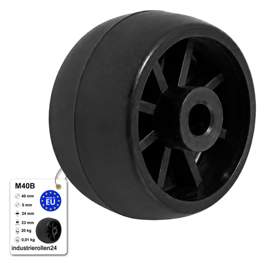 Möbelrolle Ø 40 mm Möbelrad Kunststoff Ersatzrad Transportrolle M40B
