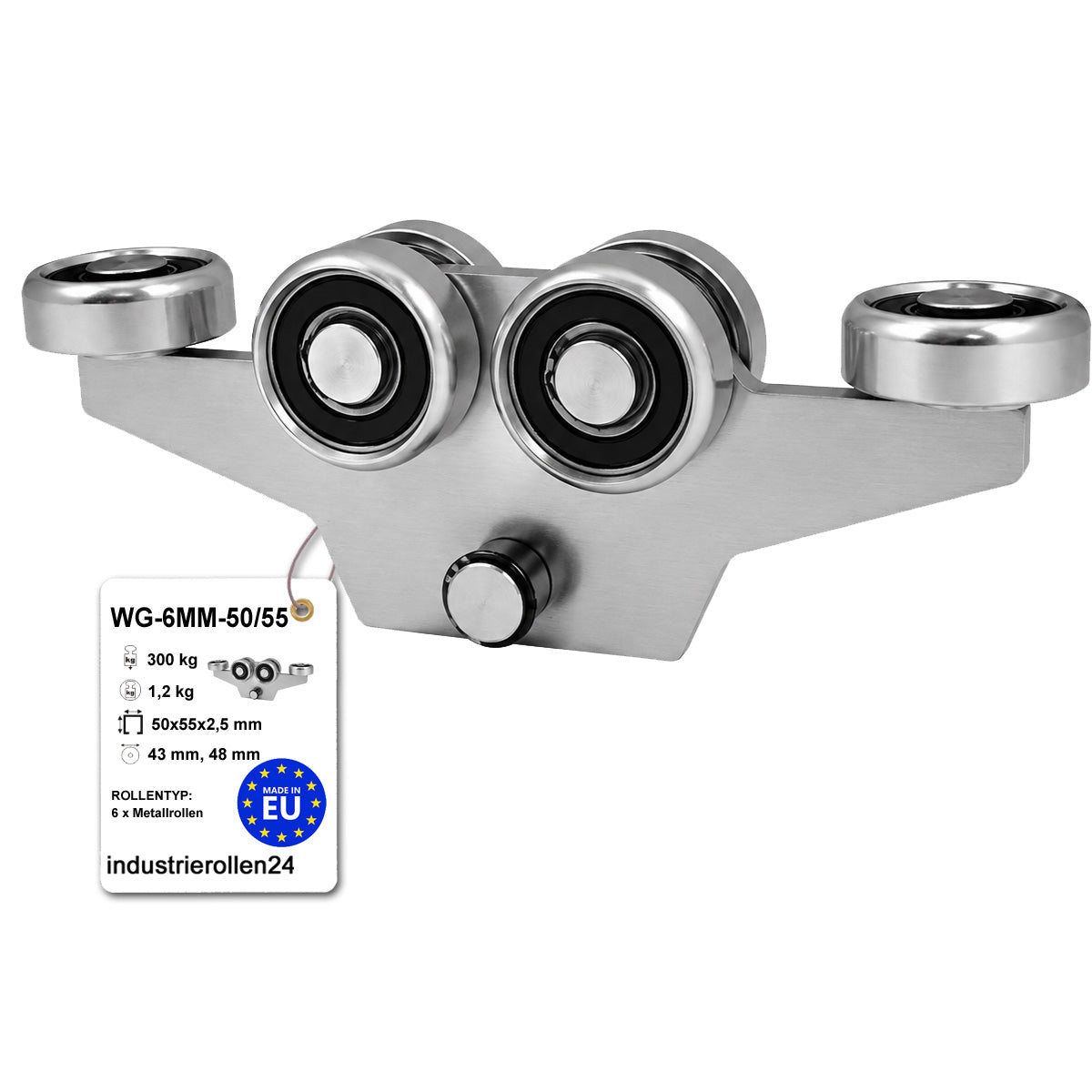 Torwagen für Schiebetore - für Profile 50x55 mm - Wandstärke 2,5 mm: WG-6MM-50/55
