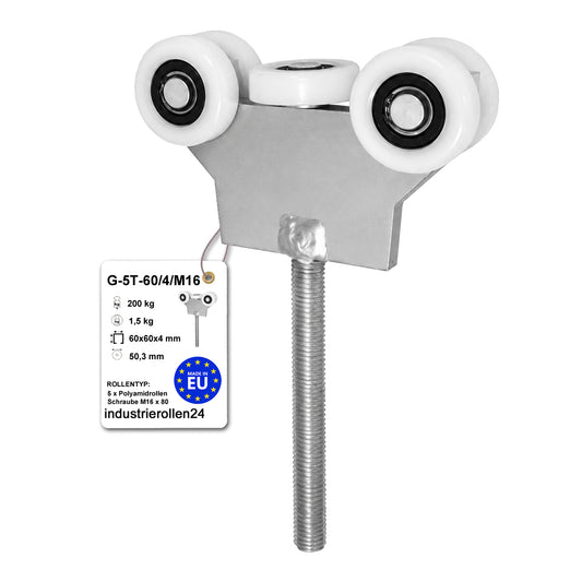Torwagen für Schiebetore - für Profile 60 x 60 mm - Wandstärke 4 mm: G-5T-60/4/M16