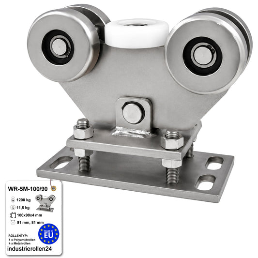 Torwagen für Schiebetore - für Profile 100x90 mm - Wandstärke 4 mm: WR-5M-100/90