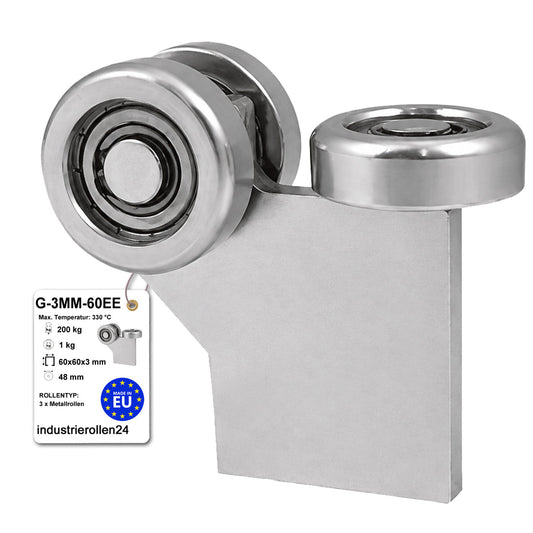 Torwagen für Schiebetore bis 330 °C – für Profile 60 × 60 mm – Wandstärke 3 mm: G-3MM-60EE