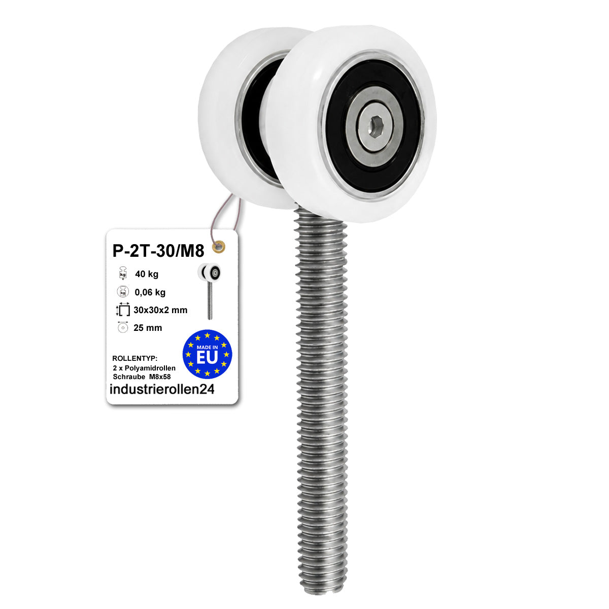 Torwagen für Schiebetore - für Profile 30x30 mm - Wandstärke 2 mm: P-2T-30/M8