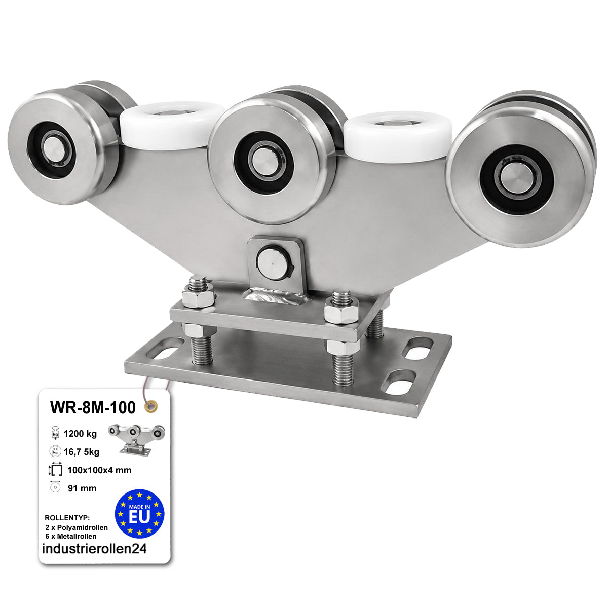 Torwagen für Schiebetore - für Profile 100x100 mm - Wandstärke 4 mm: WR-8M-100