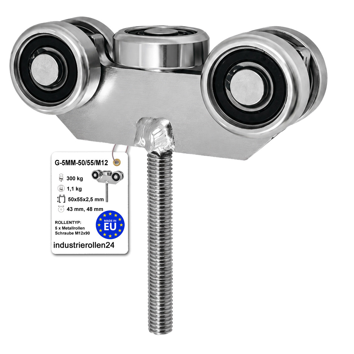 Torwagen für Schiebetore - für Profile 50x55 mm - Wandstärke 2,5 mm: G-5MM-50/55/M12