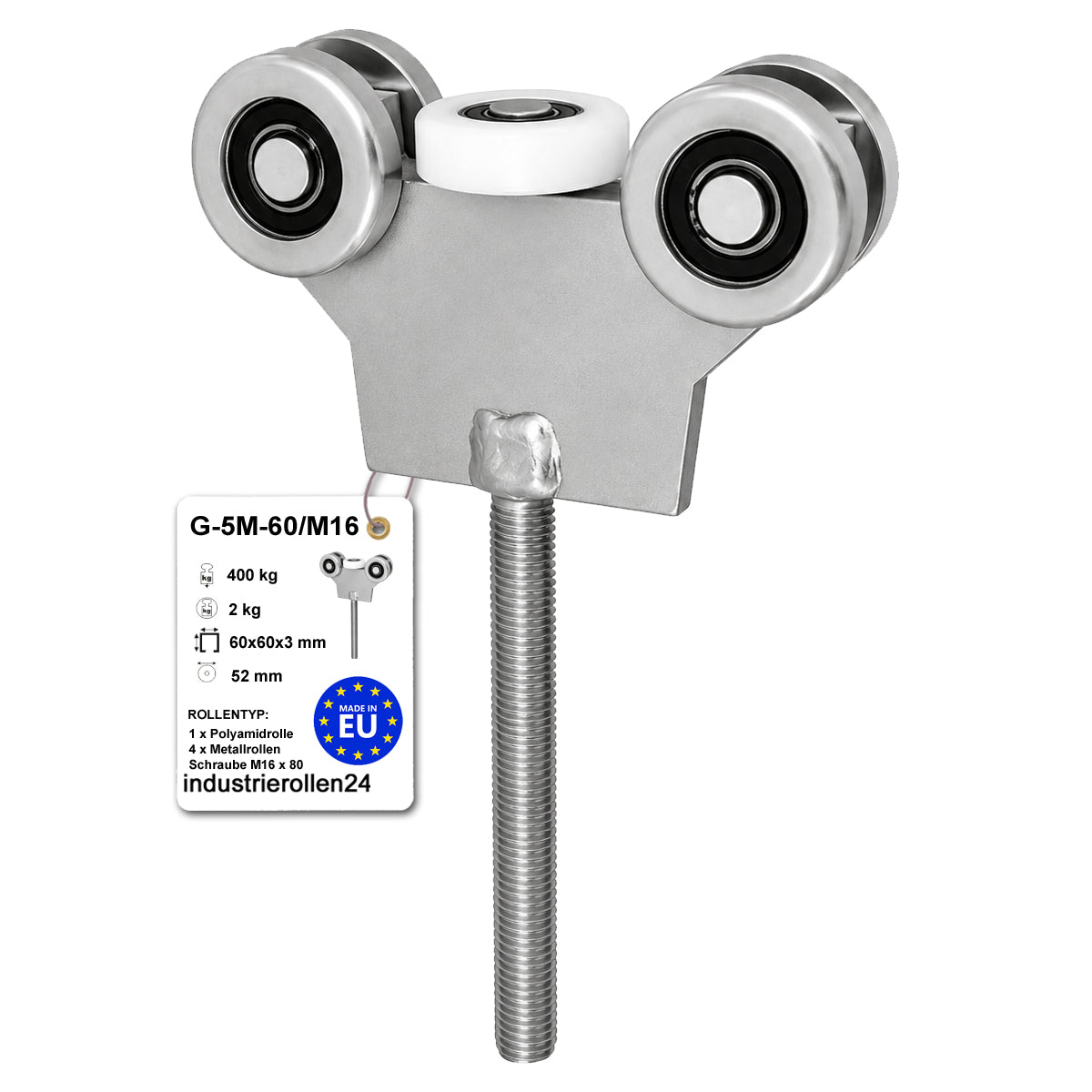 Torwagen für Schiebetore - für Profile 60 x 60 mm - Wandstärke 3 mm: G-5M-60/M16
