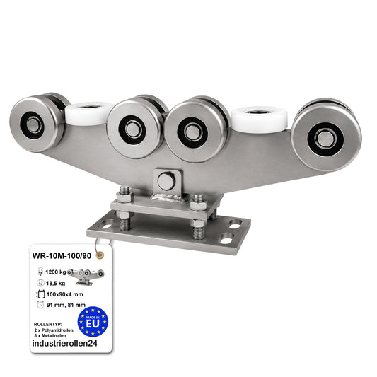 Torwagen für Schiebetore - für Profile 100x90 mm - Wandstärke 4 mm: WR-10M-100/90