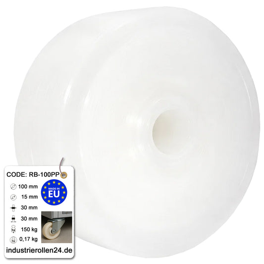 Transportrad Ø100 mm – Weißes Polyamidrad für Wagen, Code: RB-100PP