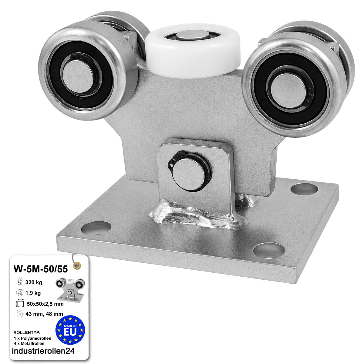 Torwagen für Schiebetore - für Profile 50x55 mm - Wandstärke 2,5 mm: W-5M-50/55