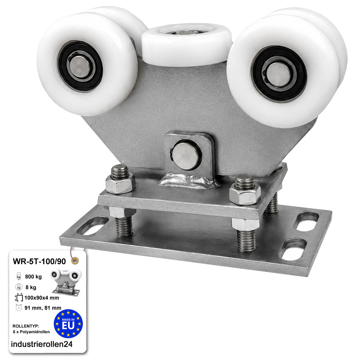 Torwagen für Schiebetore - für Profile 100x90 mm - Wandstärke 4 mm: WR-5T-100/90