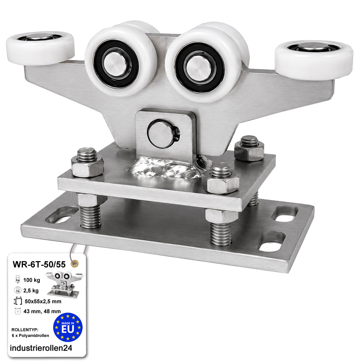 Torwagen für Schiebetore - für Profile 50x55 mm - Wandstärke 2,5 mm: WR-6T-50/55