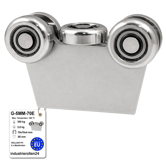 Torwagen für Schiebetore bis 180 °C – für Profile 70 × 70 mm – Wandstärke 4 mm: G-5MM-70E