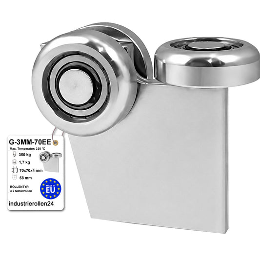 Torwagen für Schiebetore bis 330 °C – für Profile 70 × 70 mm – Wandstärke 4 mm: G-3MM-70EE