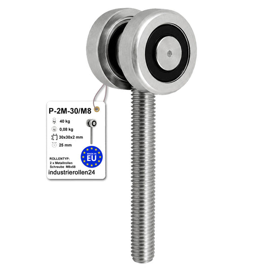 Torwagen für Schiebetore - für Profile 30x30 mm - Wandstärke 2 mm: P-2M-30/M8