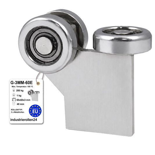 Torwagen für Schiebetore bis 180 °C – für Profile 60 × 60 mm – Wandstärke 3 mm: G-3MM-60E